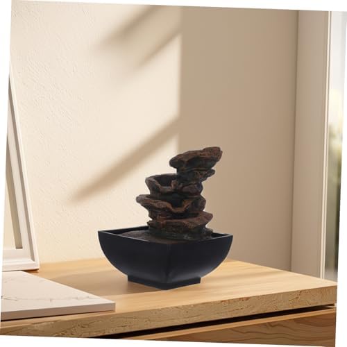 110v Indoor Desktop Water Fountain with LED Light and Natural Waterfall Sounds