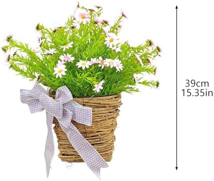 Artificial Flower Wreath Door Hanger Spring Decor