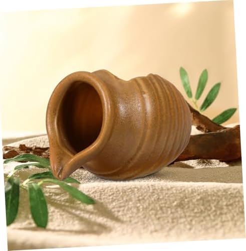 Classic Yellow Tabletop Fountain Ceramic Water Jar Indoor Zen Decor