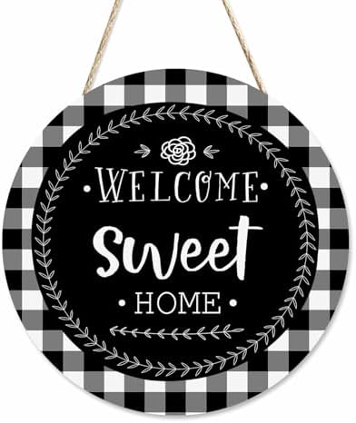 Welcome Wreath for Front Door Porch 12in Round Wall Decor