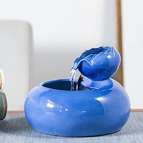 Zen Tabletop Water Fountain Indoor Outdoor Ceramic Decor