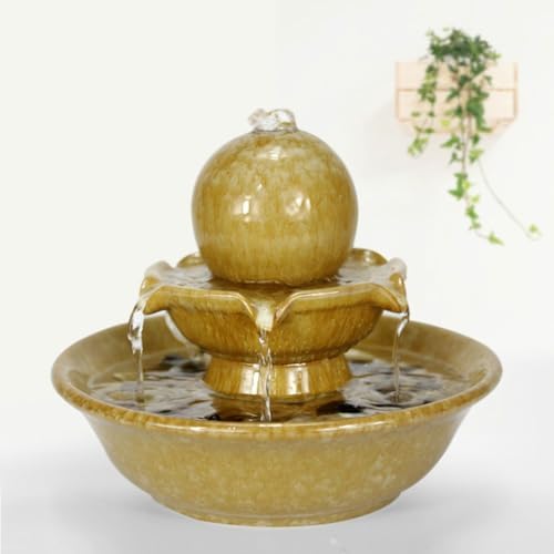 Modern Ceramic Tabletop Fountain for Home Office and Living Room