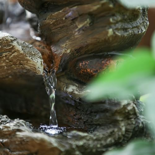 ESPIDOO 4-Tier Wood-Look Water Fountain with LED Light