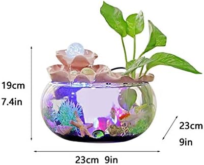 White Tabletop Fountain with Lotus Design for Home Decor