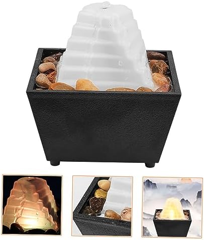 1set Relaxing Desk LED Lighted Fountain for Zen Room Decor