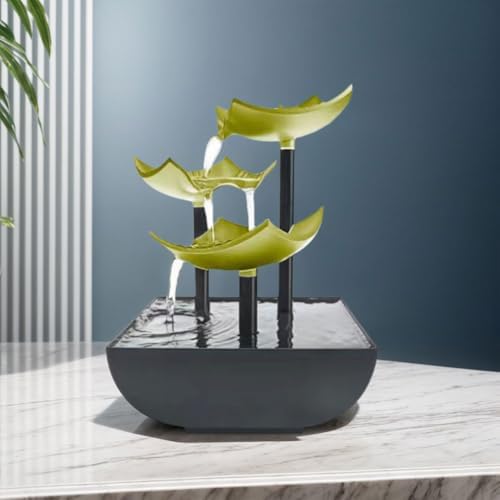 Tabletop Water Fountain with LED Light for Indoor Relaxation