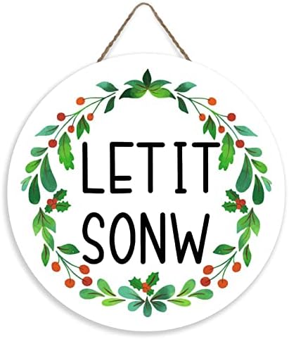 Mutilovely Let It Snow Wooden Welcome Sign 12-Inch