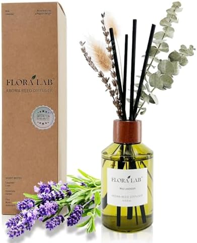 Flora Lab Reed Diffuser Set with Real Dried Flowers and Rattan Sticks