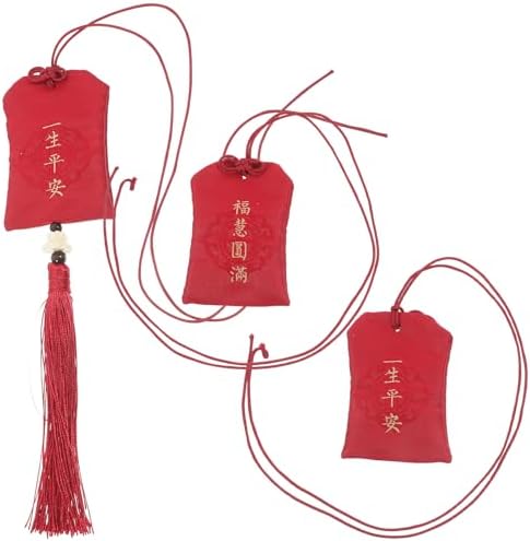 LOGOFUN 3pcs Red Chinese Style Scent Sachet with Tassel