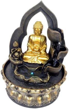 Buddha Statue Resin Tabletop Fountain with LED Light
