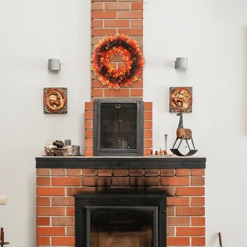 ROSELUO Colorful Plastic Wreath 16x16 Inches Front Door Decor