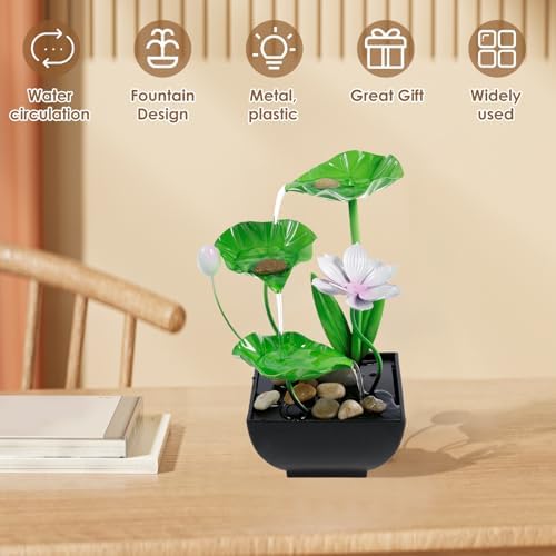 Water Lily Tabletop Fountain with USB Charging
