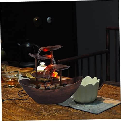Creative Lotus Leaf Ingot Indoor Water Fountain LED Night Light