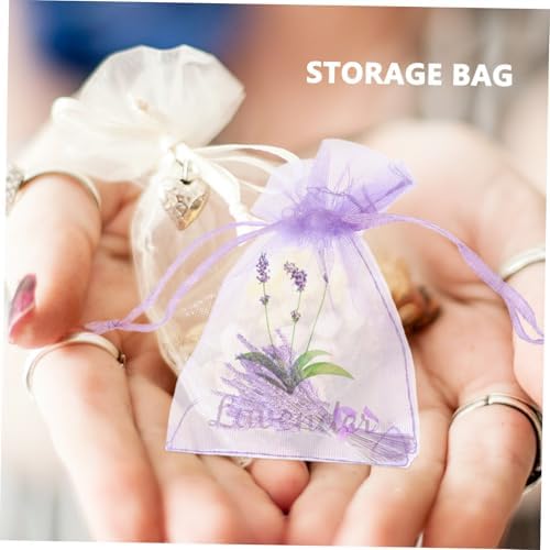 VICASKY 20Pcs Lavender Sachet Bags Breathable Mesh Drawstring Pouches for Organizing Herbs Clothes and Household Items