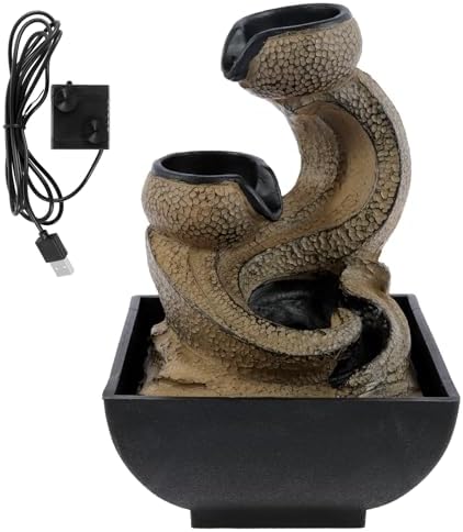 Modern Resin Tabletop Water Fountain for Indoor Relaxation