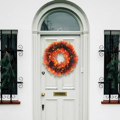 ROSELUO Colorful Plastic Wreath 16x16 Inches Front Door Decor