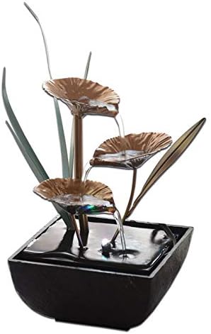 Generic BTMDECOR Small Tabletop Fountain Indoor Home Decor Accent Living Room Bedroom Kitchen Bathroom Office Gold