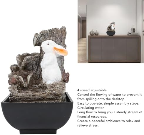 FLEXMAN Tabletop Fountain with LED Light and USB 5V Power