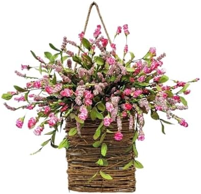 Cream Hydrangea Door Wreath Basket Decor 1
