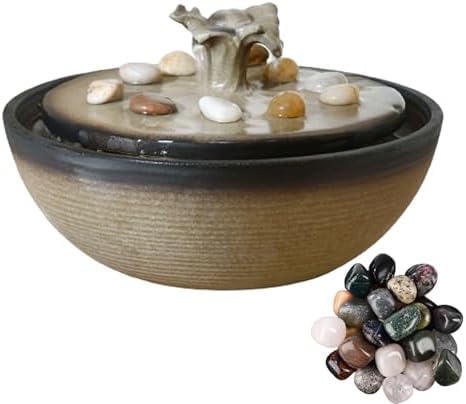 Indoor Tabletop Fountain with 4 Bonus Crystal Stones