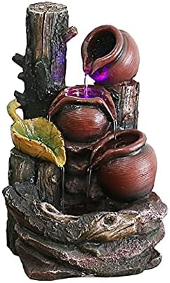 Dypasa Tabletop Fountain Resin Water Feature Indoor Zen Waterfall Decor