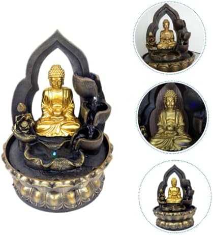 Buddha Statue Resin Tabletop Fountain with LED Light
