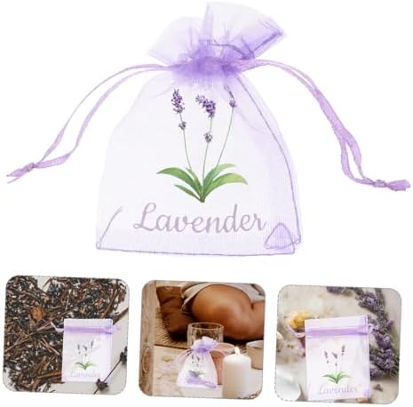 VICASKY 20Pcs Lavender Sachet Bags Breathable Mesh Drawstring Pouches for Organizing Herbs Clothes and Household Items