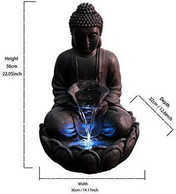 Hi-Line Gift 79567 Meditating Buddha Fountain with Led 1