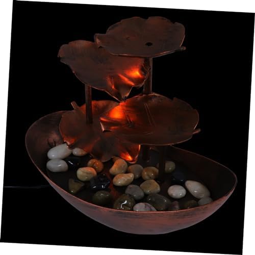 Creative Lotus Leaf Ingot Indoor Water Fountain LED Night Light