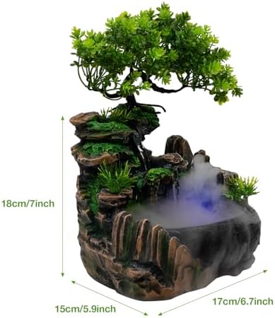 Elegant LED Water Fountain with Humidifier and Pump