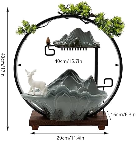 MOQNISE Tabletop Fountain with LED Light and Atomizer