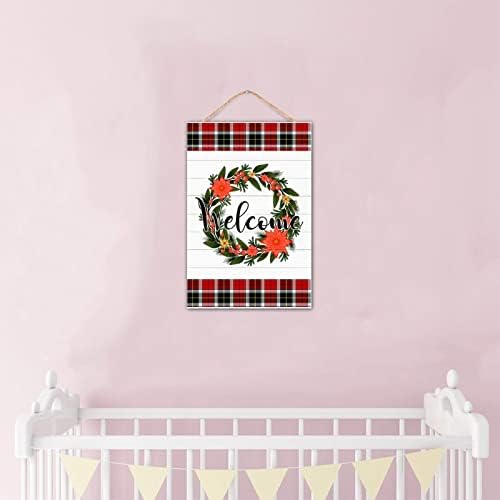 Welcome Winter Door Hanger Wreath Porch Sign