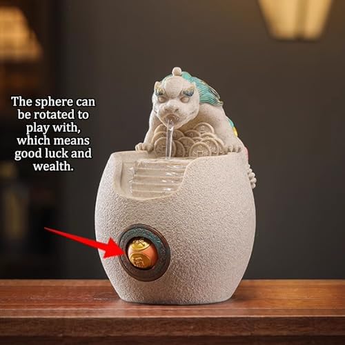 Ceramic Desktop Mini Waterfall Ornament Eco-Friendly Water Fountain for Home and Office