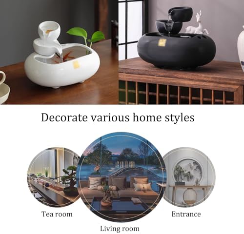 LSJINGS Creative Ceramic Waterfall Fountain for Home Office Living Room