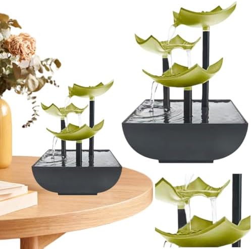 Tabletop Water Fountain with LED Light for Indoor Relaxation