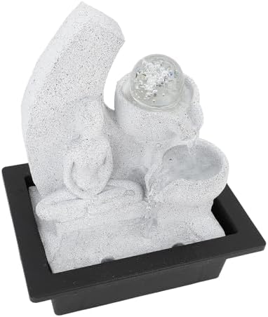 Tabletop Fountain with LED Lights and USB Power