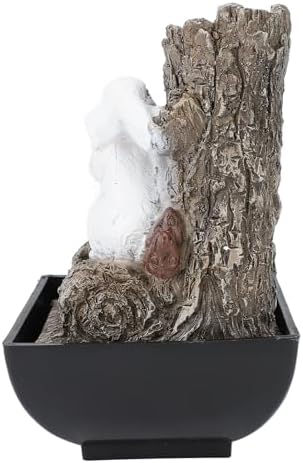Bunny Tabletop Fountain with LED Lights and Quiet Pump