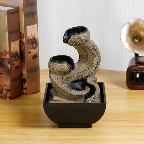 Modern Resin Tabletop Water Fountain for Indoor Relaxation