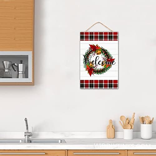 Winter Door Hanger Wreath Front Door Sign Farmhouse Porch Decor