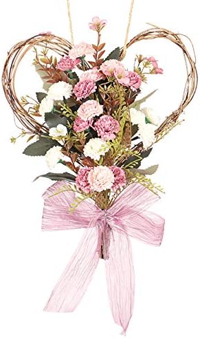 Artificial Carnations Wreath 14 Inch Front Door Decor