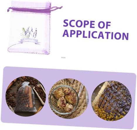 Wakauto 20pcs Lavender Drawstring Sachets for Herbs Spices and Home Decor