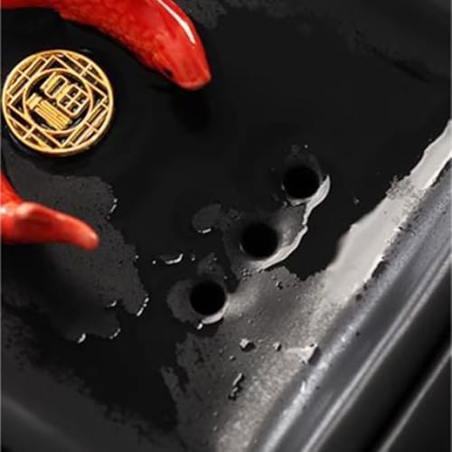 White Tabletop Ceramic Water Fountain with Goldfish