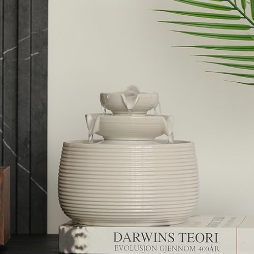 Ceramic Tabletop Fountain Indoor Outdoor Water Feature