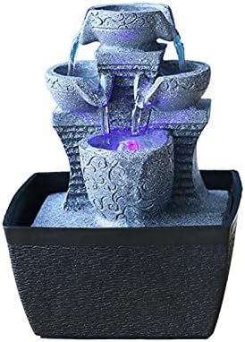 HASMI Tabletop Fountain Resin Rock Three Layer Flowing Water