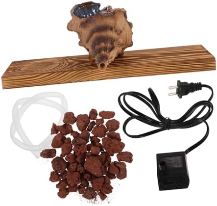 LIFKICH Decorative Tabletop Fountain with Heavy Duty Pump Sea Conch Style Water Feature for Garden and Home