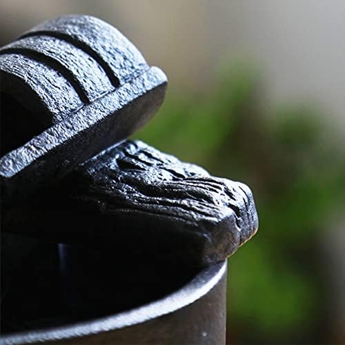 White Ceramic Tabletop Fountain with Waterfall Effect