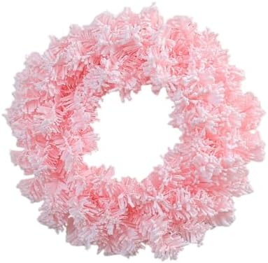 Light Pink Flocked Artificial Christmas Wreath