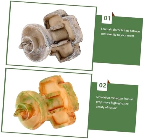 Hemoton 3Pcs Miniature Resin Tabletop Fountain Decoration