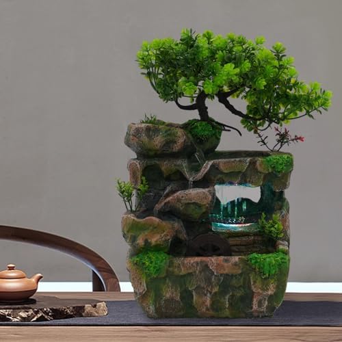 BAIODNB Water Fountain Rockery Desk Fountain for Zen Meditation Indoor Decor