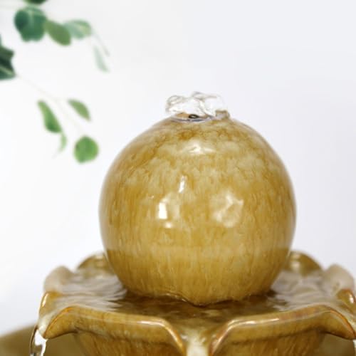 Modern Ceramic Tabletop Fountain for Home Office and Living Room